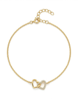 doppel herzarmband zirkonia 14k vergoldet 925 sterlingsilber damenschmuck