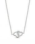 doppel herzkette zirkonia 925 sterlingsilber zwei verbundene herzen damenschmuck