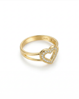 herzring zirkonia 14k vergoldet 925 sterlingsilber damenschmuck