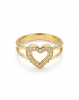 herzring zirkonia 14k vergoldet 925 sterlingsilber damenschmuck
