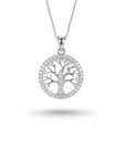lebensbaum kette zirkonia 925 sterlingsilber damenschmuck