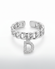 Initialen Ring Zirkonia 925 Silber