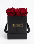 Infinity Rosenbox 9er mit Schmuckfach – Rot in Schwarz