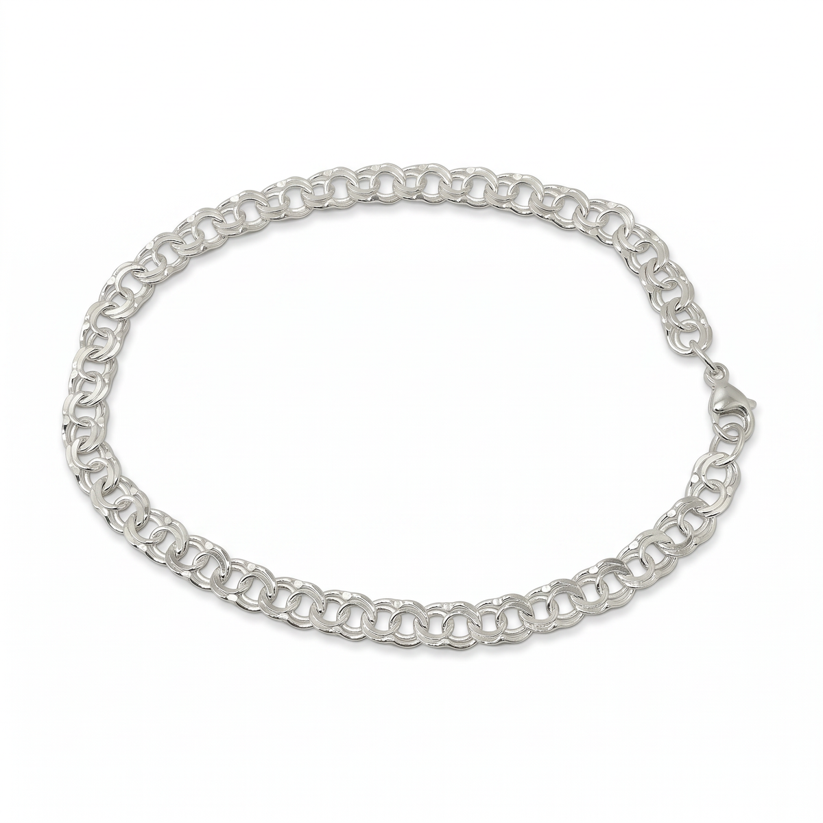 Doppel-Rolo-Armband 925 Sterlingsilber