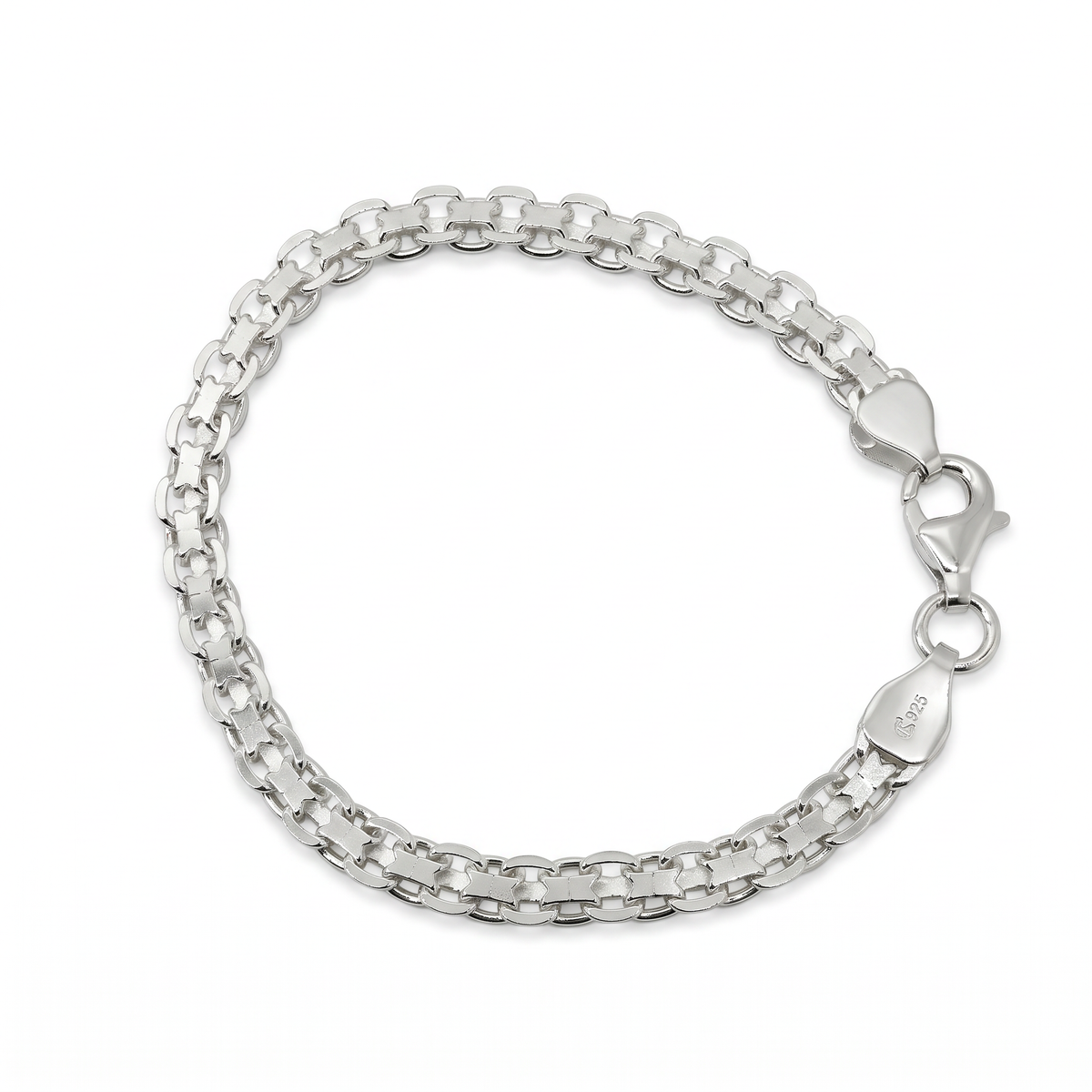 Doppelreihiges Gliederarmband 925 Sterlingsilber