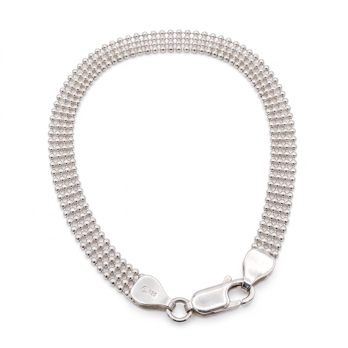Breites Mesh-Armband 925 Sterlingsilber