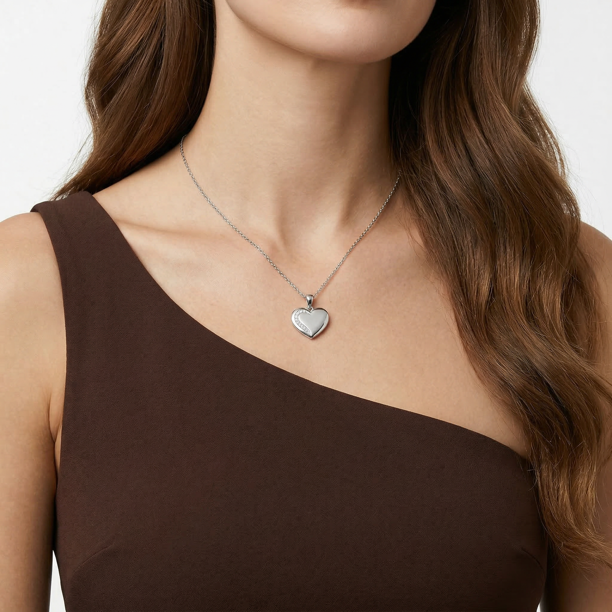 herzkette mit zirkonia 925 sterlingsilber damenschmuck minimalistisch