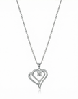 herzkette solitär zirkonia 925 sterlingsilber damenschmuck