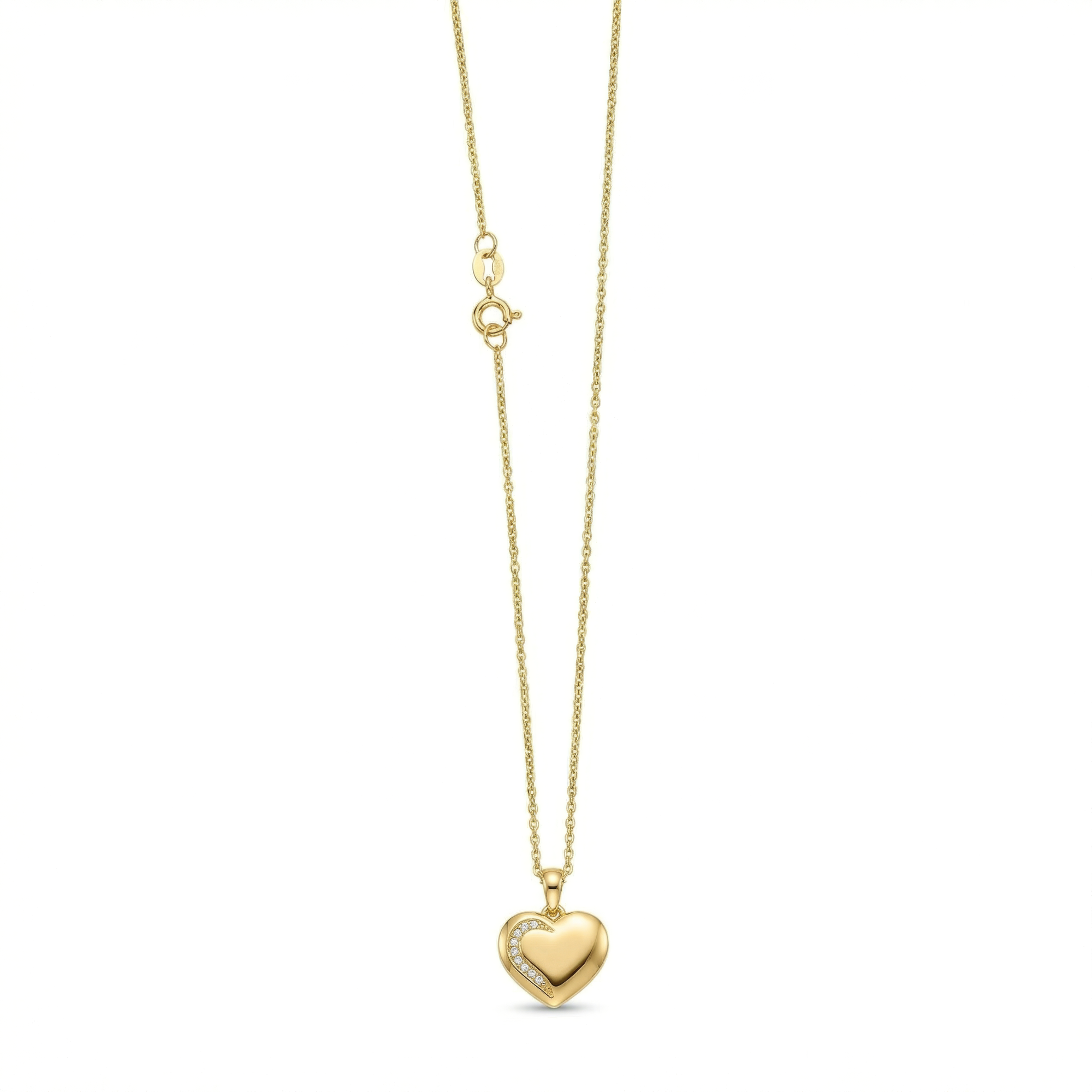herzkette zirkonia 14k vergoldet 925 sterlingsilber minimalistisch damenschmuck herz anhänger