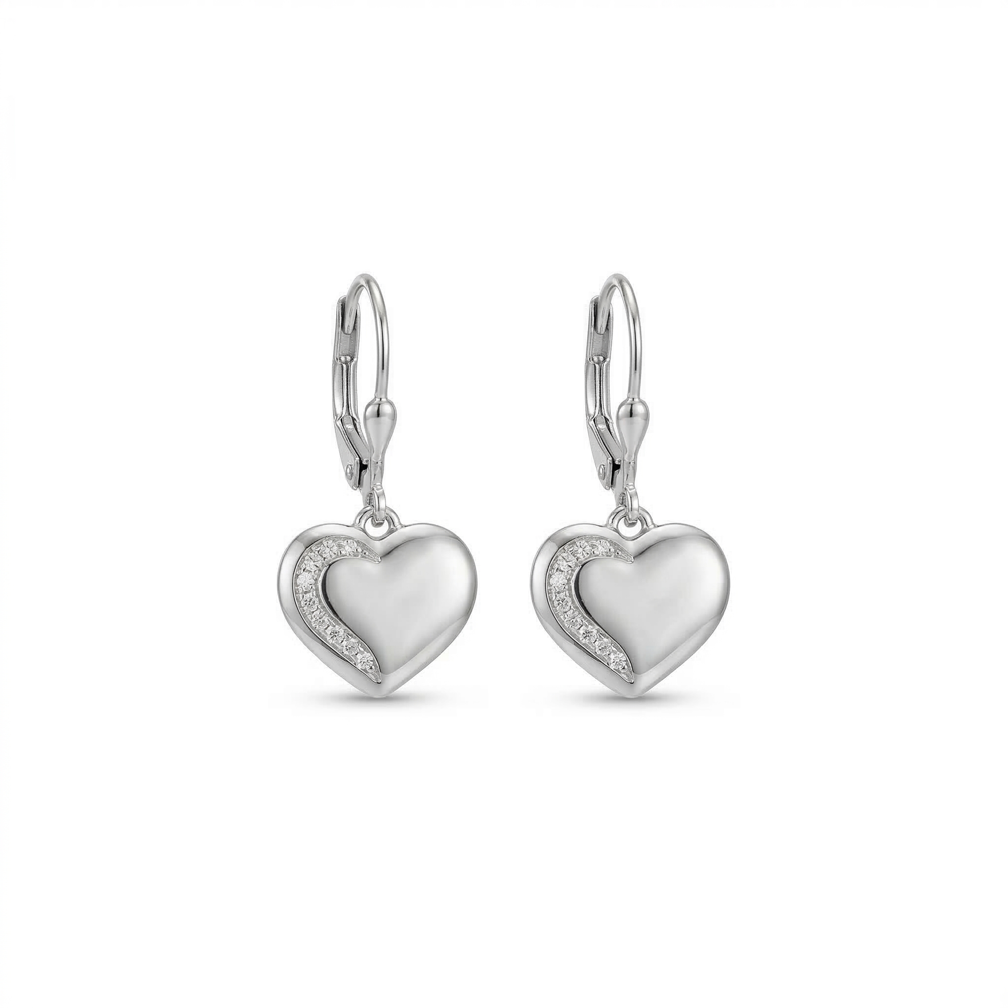 herzohrringe zirkonia 925 sterlingsilber damenschmuck