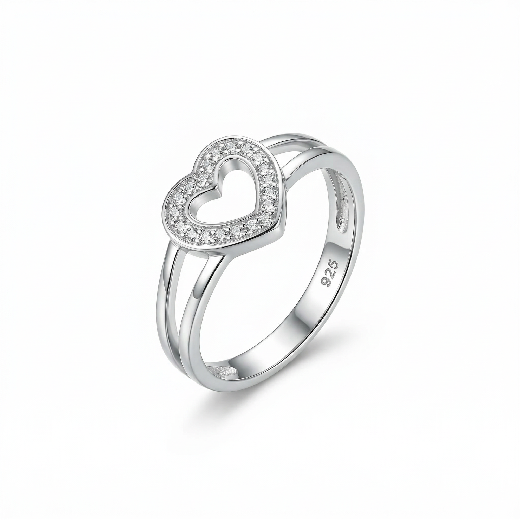 herzring zirkonia 925 sterlingsilber damenschmuck