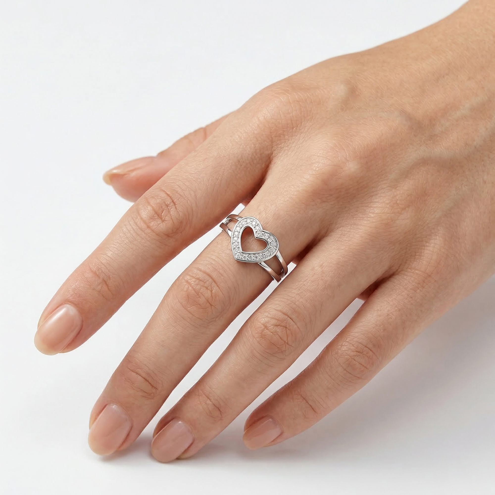 herzring zirkonia 925 sterlingsilber damenschmuck