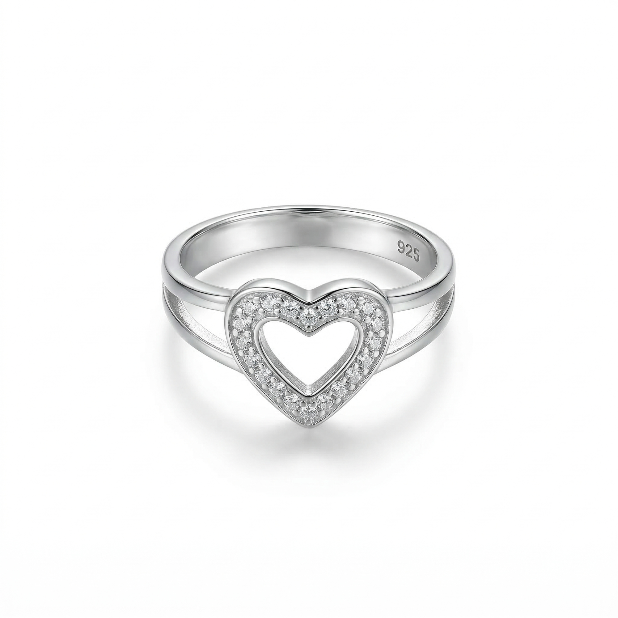 herzring zirkonia 925 sterlingsilber damenschmuck