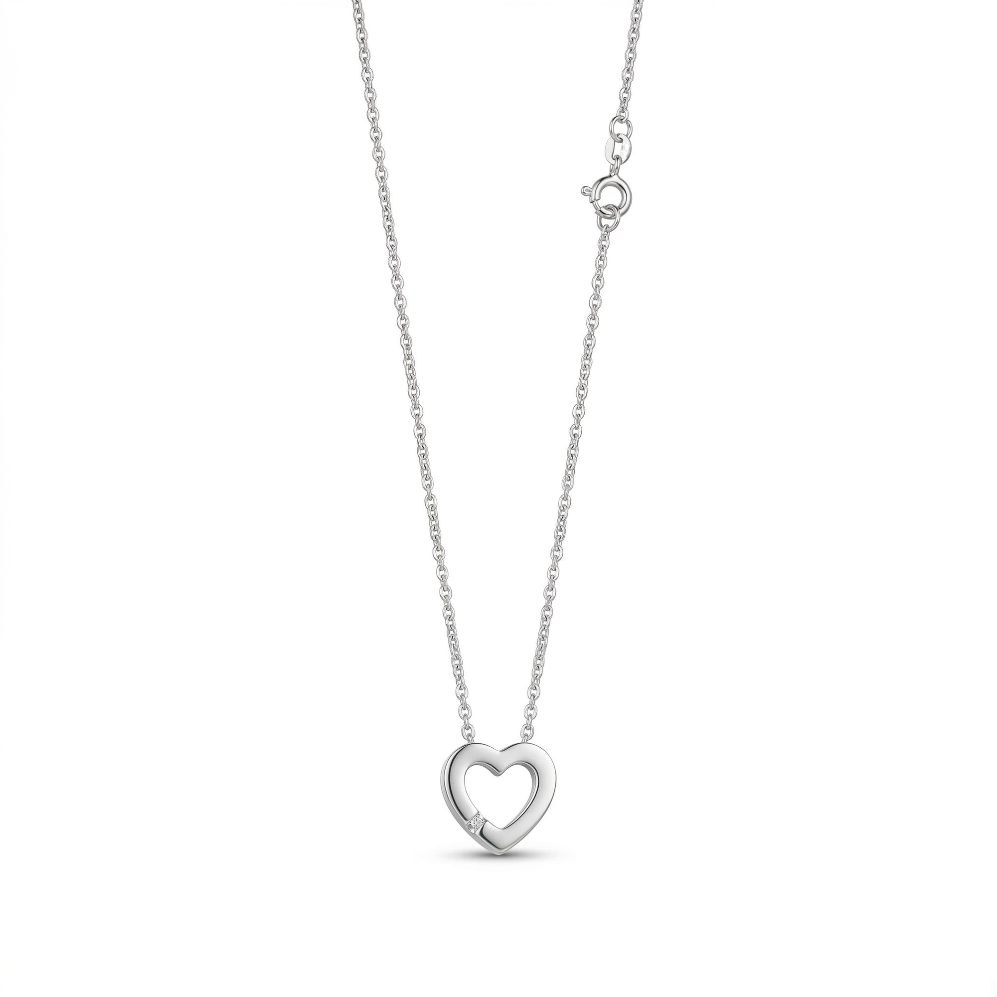 offene herzkette zirkonia 925 sterlingsilber damen