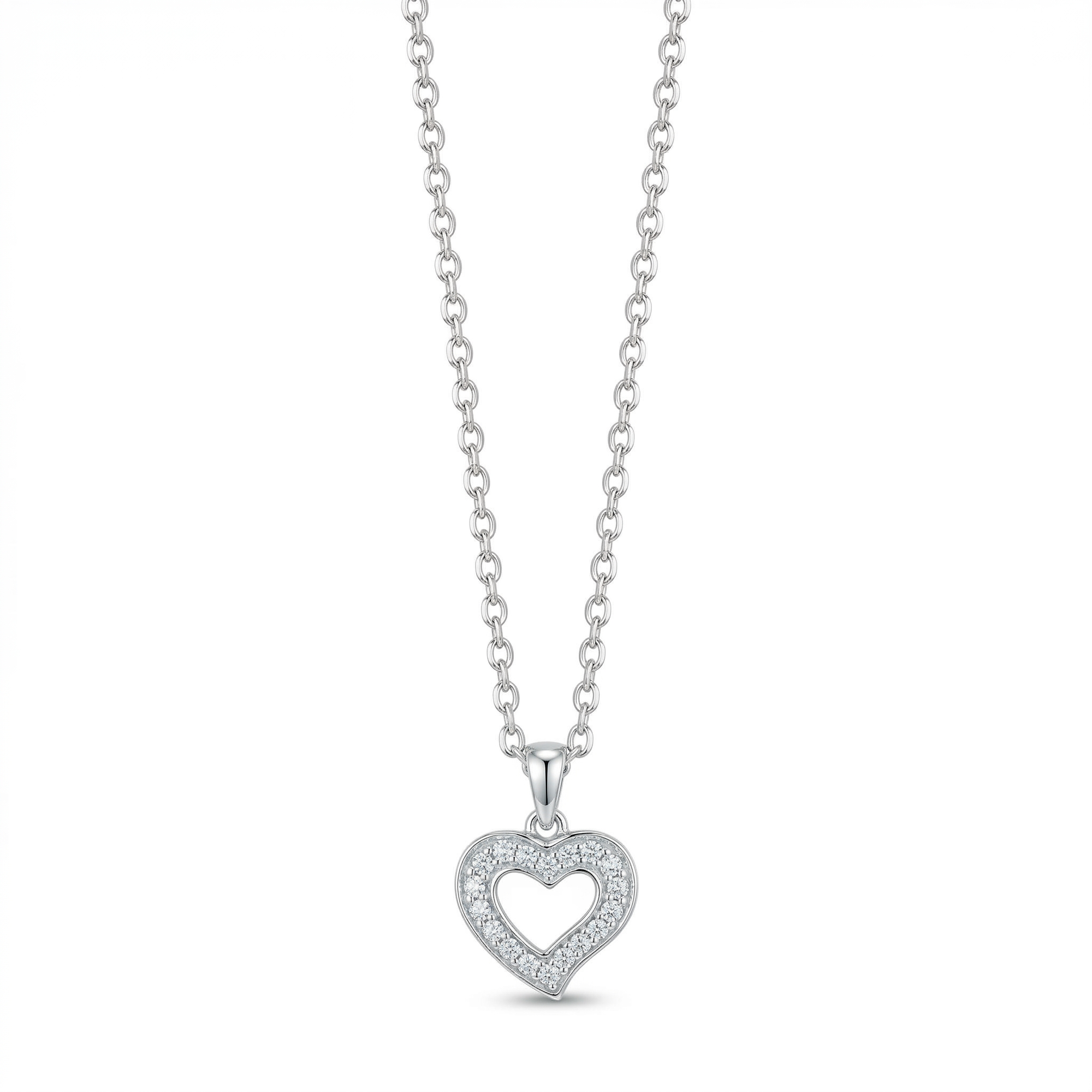 offene herzkette pave zirkonia 925 sterlingsilber damenschmuck elegant